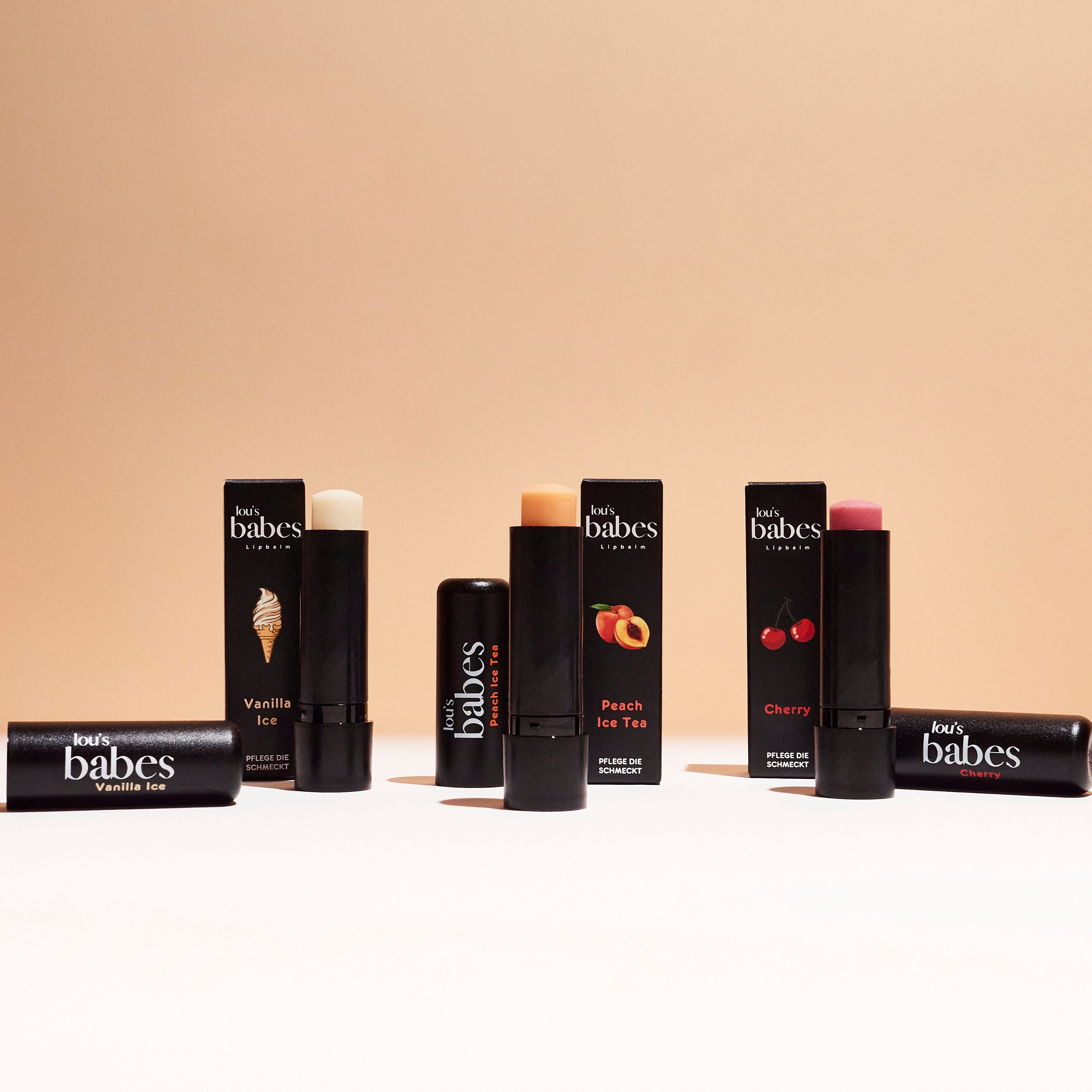 Lipbalm 3er-Set – Cherry, Vanilla Ice & Peach Ice Tea